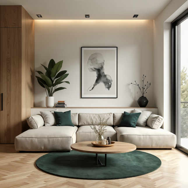 Runder Hochflorteppich Extra Soft Fluffy - Grün