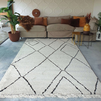 Berberteppich mit Fransen Cross Lines