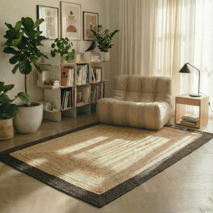 Juteteppich rechteckig natur/anthrazit