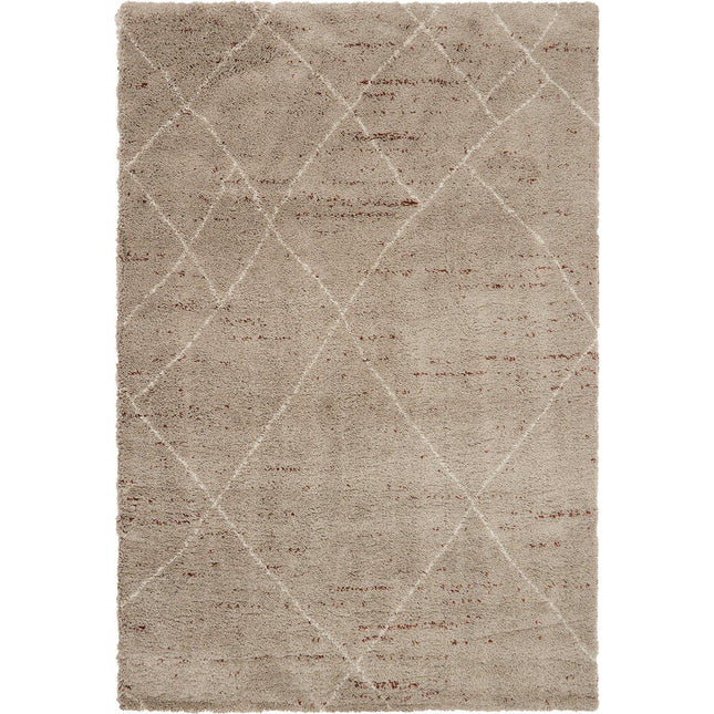 Berber Teppich Linien Grau/Creme
