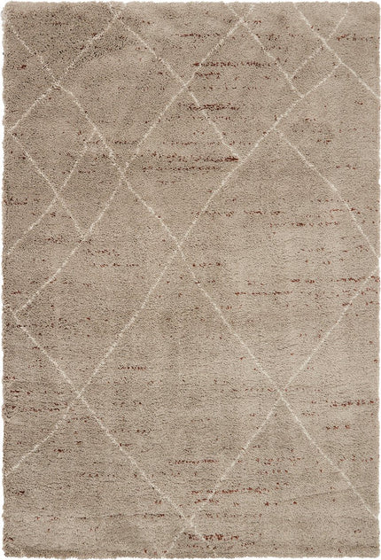Berber Teppich Linien Grau/Creme