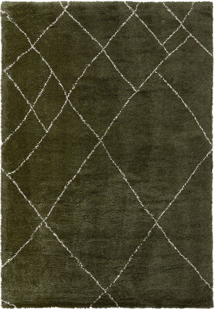 Berberteppich Linien Grün/Creme