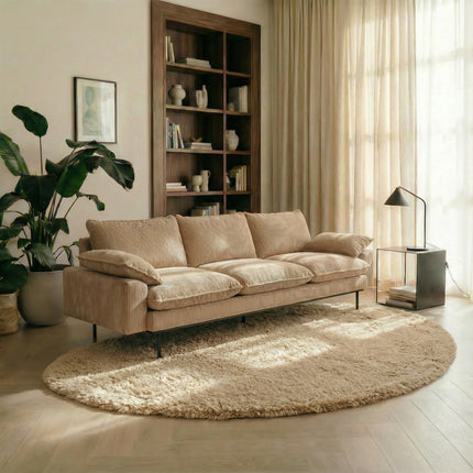 Hochflorteppich Beige/Weiß Nesto