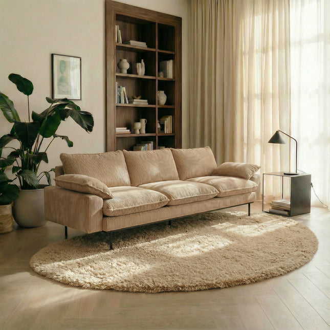 Hochflorteppich Beige/Weiß Nesto