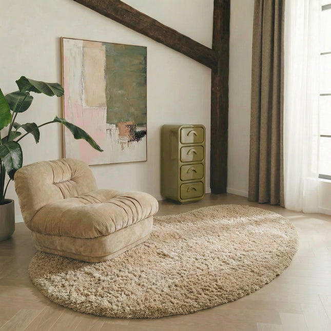 Bio-Hochflorteppich Beige Teddy