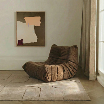 Vloerkleed Scandinavisch taupe hoog/laag donna