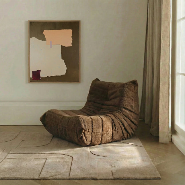 Vloerkleed Scandinavisch taupe hoog/laag donna