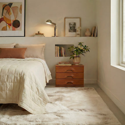 Hochflor Teppich Fluffy Creme | Extra Weich 100% Polyester