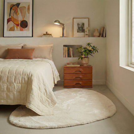 Bio-Hochflorteppich, extra weich und flauschig – Creme