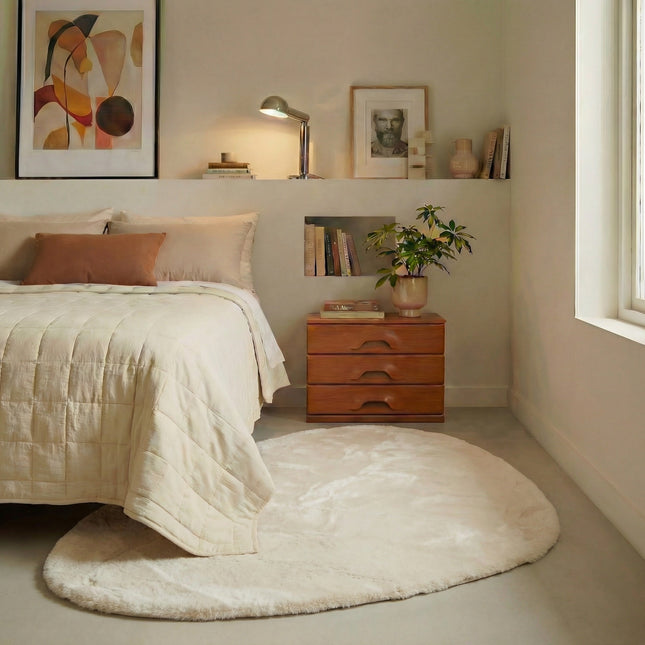 Bio-Hochflorteppich, extra weich und flauschig – Creme