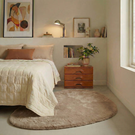 Bio-Hochflorteppich, extra weich und flauschig – Taupe