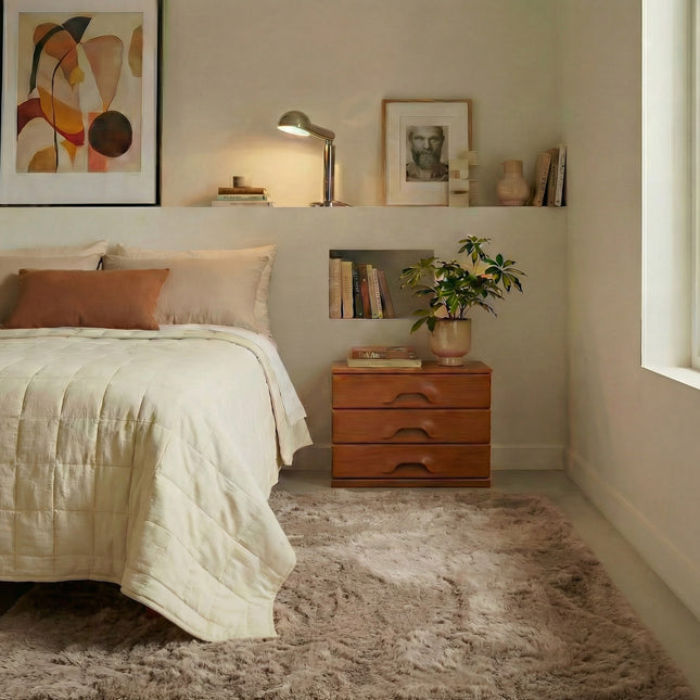 Hochflorteppich, extra weich und flauschig – Taupe