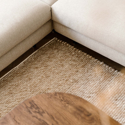 Wollteppich Beige/Braun Gotland