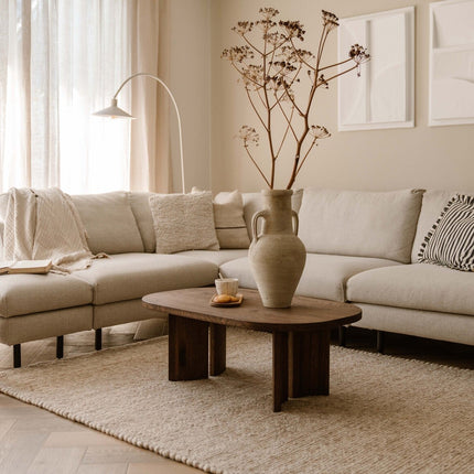 Wollteppich Beige/Braun Gotland