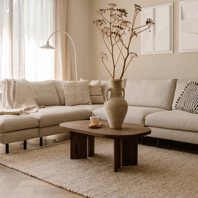 Wollteppich Beige/Braun Gotland