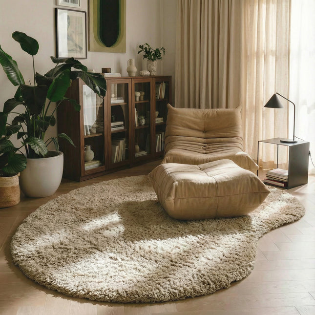 Bio-Hochflorteppich Beige Teddy