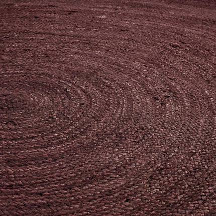 Rond jute vloerkleed Burgundy rood
