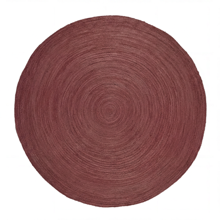 Rond jute vloerkleed Burgundy rood