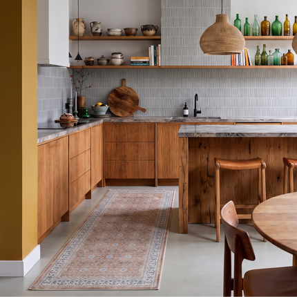 Vintage Teppichläufer waschbar Orange/Terrakotta Matteo 80x250cm