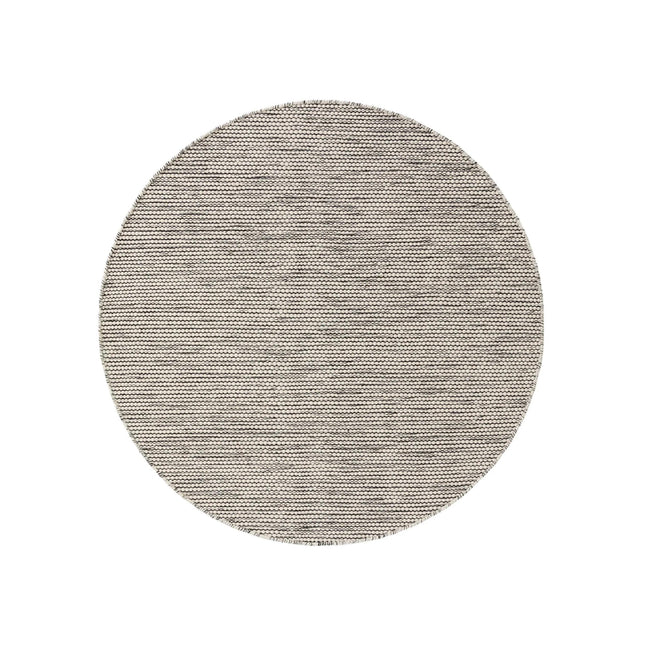 Rond Wollen vloerkleed mave Beige/Zwart