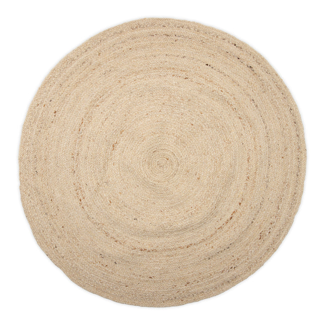 Runder Wollteppich Labyrinth beige/elfenbein meliert