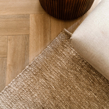 Wollteppich Braun Melange Pebble