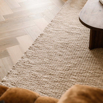Wollteppich Braun Melange Pebble