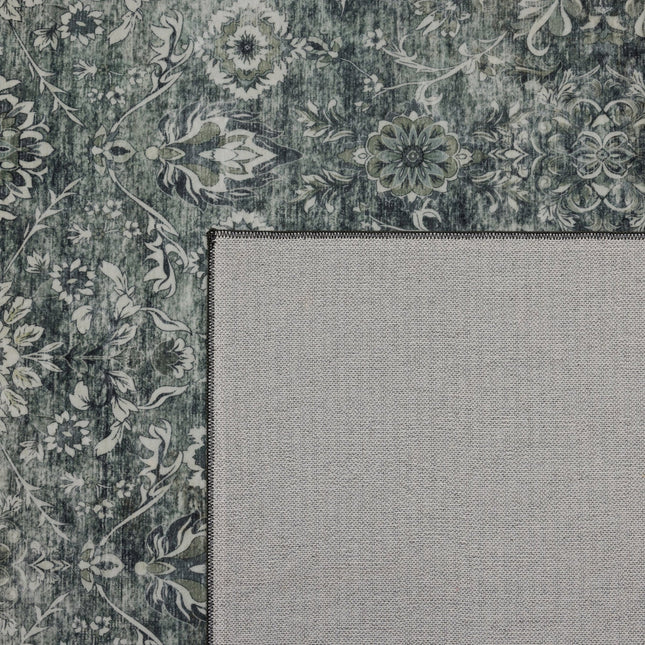 Vintage Loper Vloerkleed Groen Elio 80x250cm