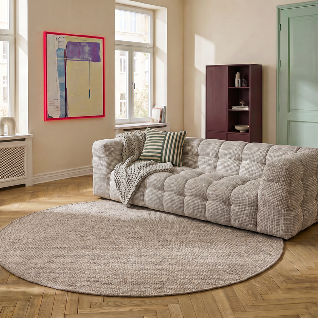 Rond Wollen vloerkleed Mave Taupe