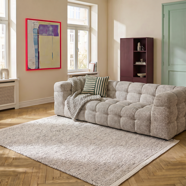 Wollen vloerkleed Beige/wit Mave